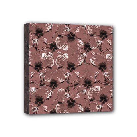 Hibiscus Flowers Collage Pattern Design Mini Canvas 4  X 4  (stretched) by dflcprintsclothing