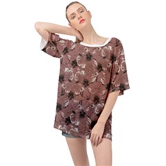 Hibiscus Flowers Collage Pattern Design Oversized Chiffon Top by dflcprintsclothing