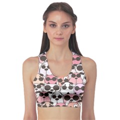 Cute Dog Seamless Pattern Background Sports Bra