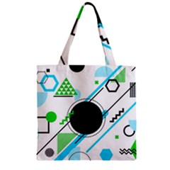 Geometric Shapes Background Zipper Grocery Tote Bag