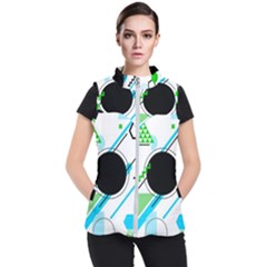 Geometric Shapes Background Women s Puffer Vest