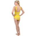 Sweet Honey Drips With Honeycomb Cross Front Low Back Swimsuit View2