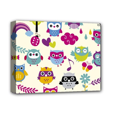 Funny Colorful Owls Deluxe Canvas 14  X 11  (stretched)