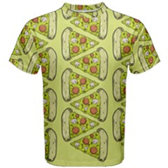 Pizza Fast Food Pattern Seamles Design Background Men s Cotton Tee by Vaneshart