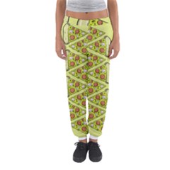 Pizza Fast Food Pattern Seamles Design Background Women s Jogger Sweatpants