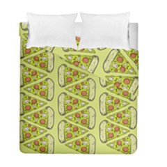 Pizza Fast Food Pattern Seamles Design Background Duvet Cover Double Side (full/ Double Size) by Vaneshart