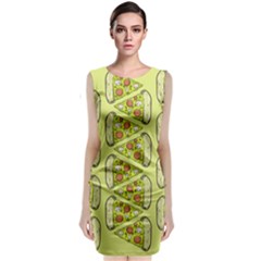 Pizza Fast Food Pattern Seamles Design Background Classic Sleeveless Midi Dress