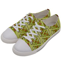 Pizza Fast Food Pattern Seamles Design Background Women s Low Top Canvas Sneakers by Vaneshart