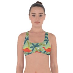 Cute Colorful Dinosaur Seamless Pattern Got No Strings Sports Bra by Vaneshart