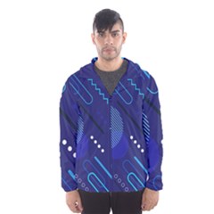 Classic Blue Background Abstract Style Men s Hooded Windbreaker