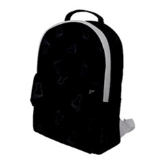 Neon Style Black And White Footprints Motif Pattern Flap Pocket Backpack (large) by dflcprintsclothing