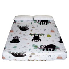 Cute Sloths Fitted Sheet (california King Size) by Sobalvarro