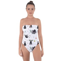 Cute Sloths Tie Back One Piece Swimsuit by Sobalvarro