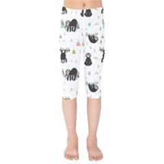 Cute Sloths Kids  Capri Leggings  by Sobalvarro