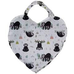 Cute Sloths Giant Heart Shaped Tote by Sobalvarro