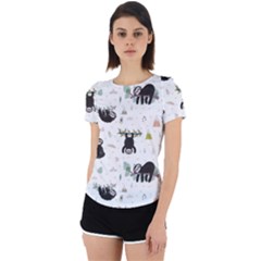 Cute Sloths Back Cut Out Sport Tee