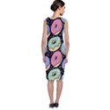 Colorful Donut Seamless Pattern On Black Vector Sleeveless Velvet Midi Dress View2