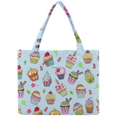 Cupcake Doodle Pattern Mini Tote Bag by Sobalvarro