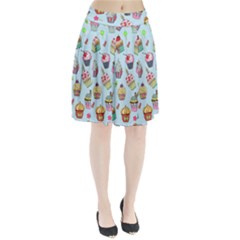 Cupcake Doodle Pattern Pleated Skirt by Sobalvarro