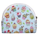 Cupcake Doodle Pattern Horseshoe Style Canvas Pouch View2