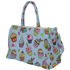 Cupcake Doodle Pattern Duffel Travel Bag by Sobalvarro