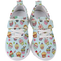 Cupcake Doodle Pattern Kids  Velcro Strap Shoes by Sobalvarro