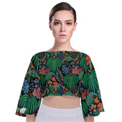 14 Tie Back Butterfly Sleeve Chiffon Top