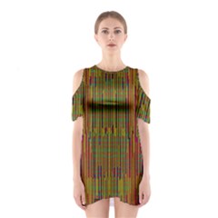 Colors From The Sea Decorative Shoulder Cutout One Piece Dress by pepitasart