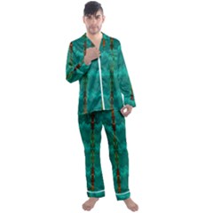 Shimmering Colors From The Sea Decorative Men s Satin Pajamas Long Pants Set by pepitasart