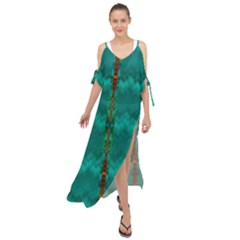 Shimmering Colors From The Sea Decorative Maxi Chiffon Cover Up Dress by pepitasart