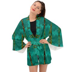 Shimmering Colors From The Sea Decorative Long Sleeve Kimono by pepitasart