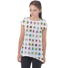 All The Aliens Teeny Cap Sleeve High Low Top