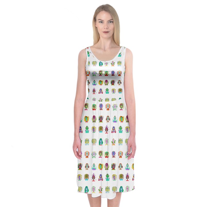 All The Aliens Teeny Midi Sleeveless Dress