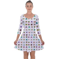 All The Aliens Teeny Quarter Sleeve Skater Dress