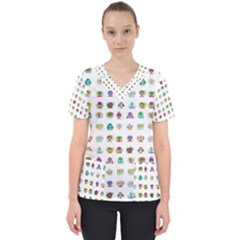 All The Aliens Teeny Women s V-neck Scrub Top