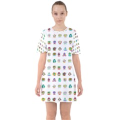 All The Aliens Teeny Sixties Short Sleeve Mini Dress