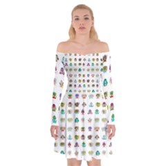 All The Aliens Teeny Off Shoulder Skater Dress