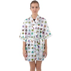 All The Aliens Teeny Half Sleeve Satin Kimono  by ArtByAng