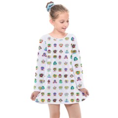 All The Aliens Teeny Kids  Long Sleeve Dress