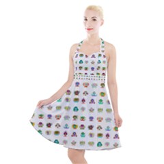 All The Aliens Teeny Halter Party Swing Dress 