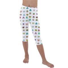 All The Aliens Teeny Kids  Lightweight Velour Capri Leggings 