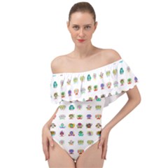 All The Aliens Teeny Off Shoulder Velour Bodysuit 