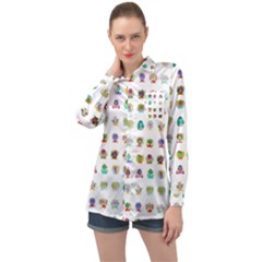 All The Aliens Teeny Long Sleeve Satin Shirt