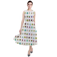 All The Aliens Teeny Round Neck Boho Dress