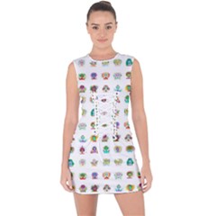 All The Aliens Teeny Lace Up Front Bodycon Dress