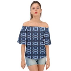 Digital Boxes Off Shoulder Short Sleeve Top by Sparkle