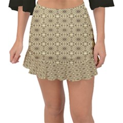 Digital Flowers Fishtail Mini Chiffon Skirt