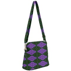 Digital Grapes Zipper Messenger Bag by Sparkle