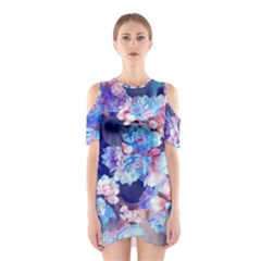 Flowers Shoulder Cutout One Piece Dress by Sparkle