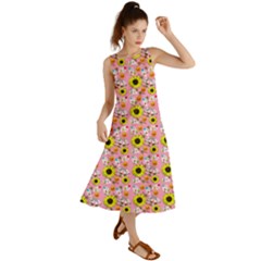 Hawaii Ghost Pink Summer Maxi Dress